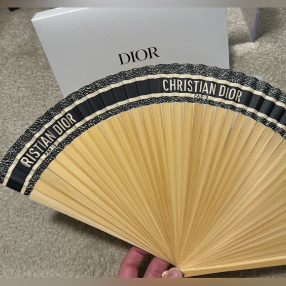 Christian Dior DIORIVIERA Folding Fan Japan Novelty 100% Bamboo - Picture 2 of 6